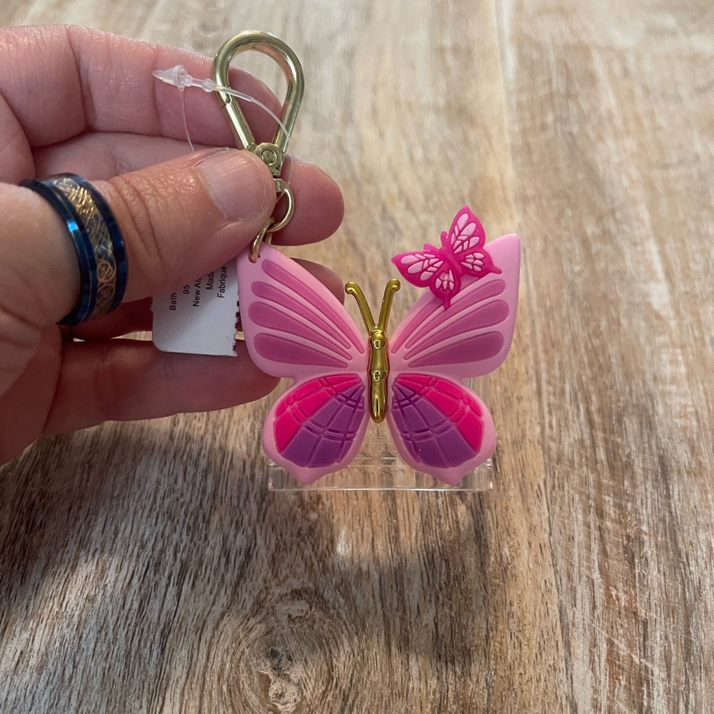 Pink Butterfly Keychain Pocketbac Holder